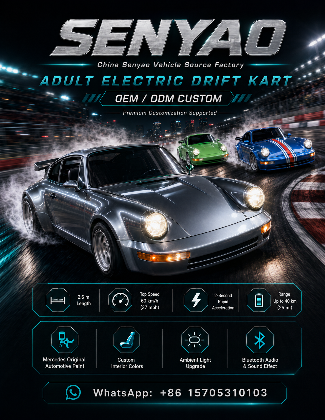 SENYAO electric drift karts on racing track